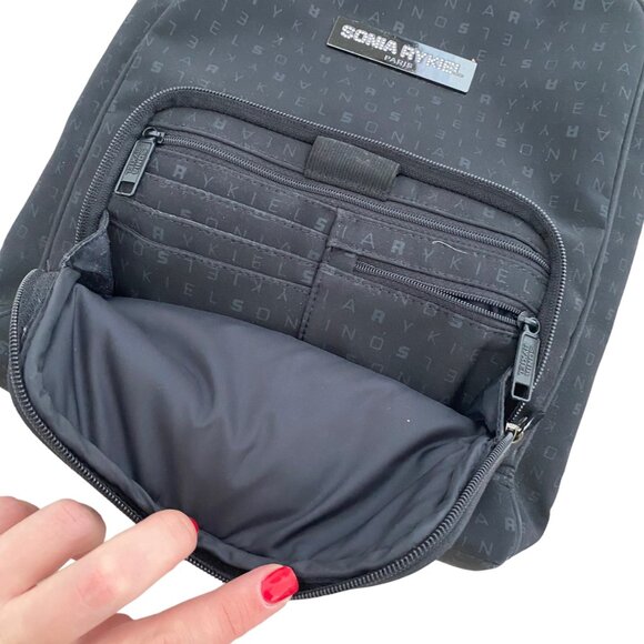 Sonia Rykiel nylon backpack signature black logo main image 9